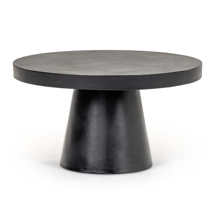 Desoto - Modern Black Concrete Round Coffee Table