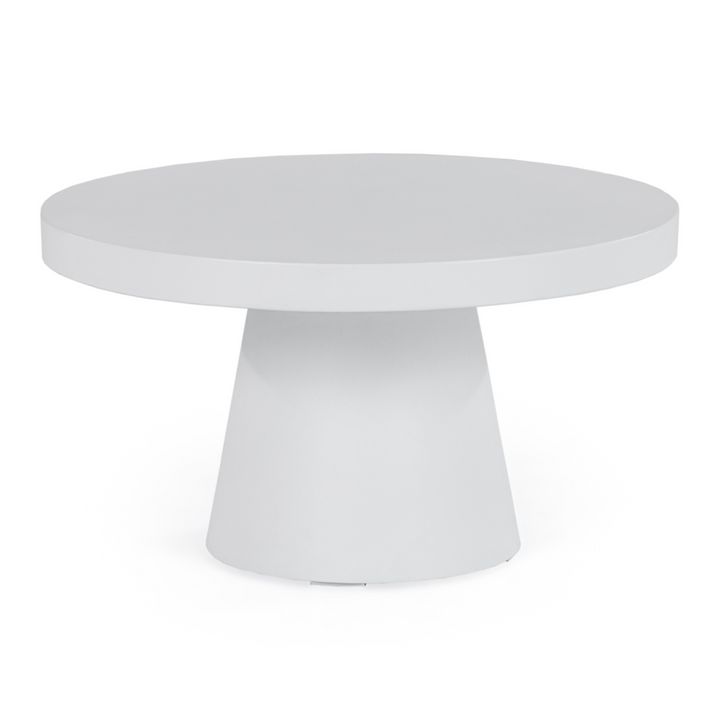 Desoto - Modern White Concrete Round Coffee Table