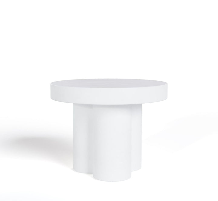 Bruni  Modern White Concrete End Table