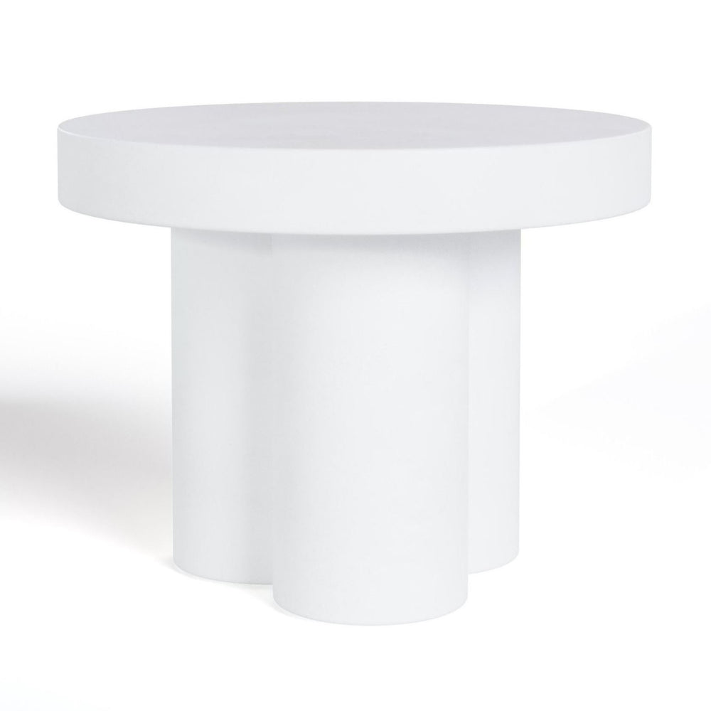 Bruni - Modern White Concrete End Table - View 3
