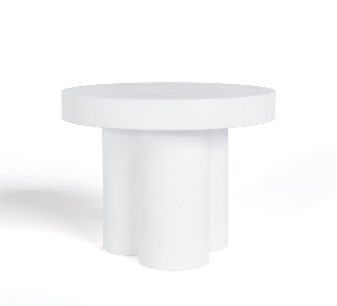 Bruni  Modern White Concrete End Table