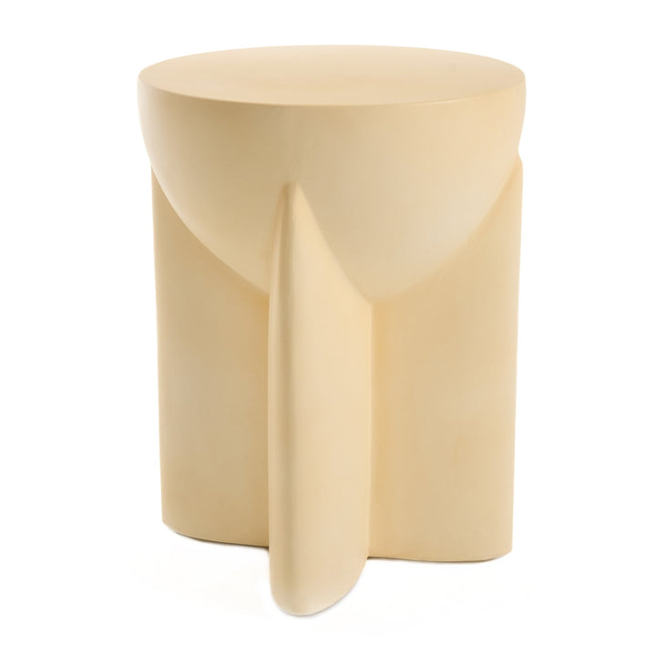 Elsa - Modern Beige Concrete Round End Table