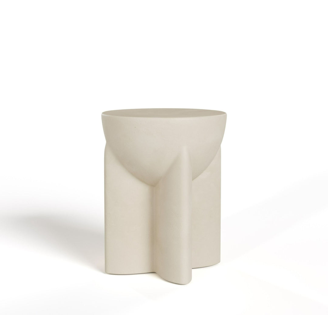 Elsa - Modern Beige Concrete Round End Table