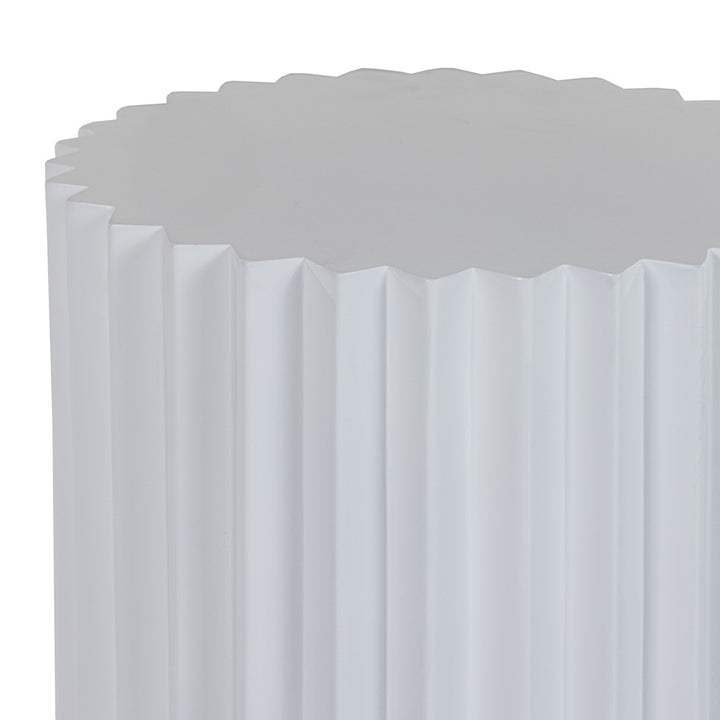 Evadale - Modern White Concrete End Table