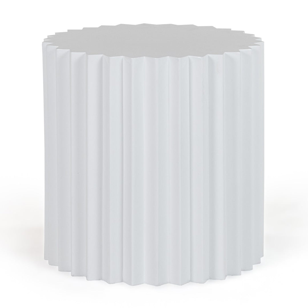 Evadale - Modern White Concrete End Table