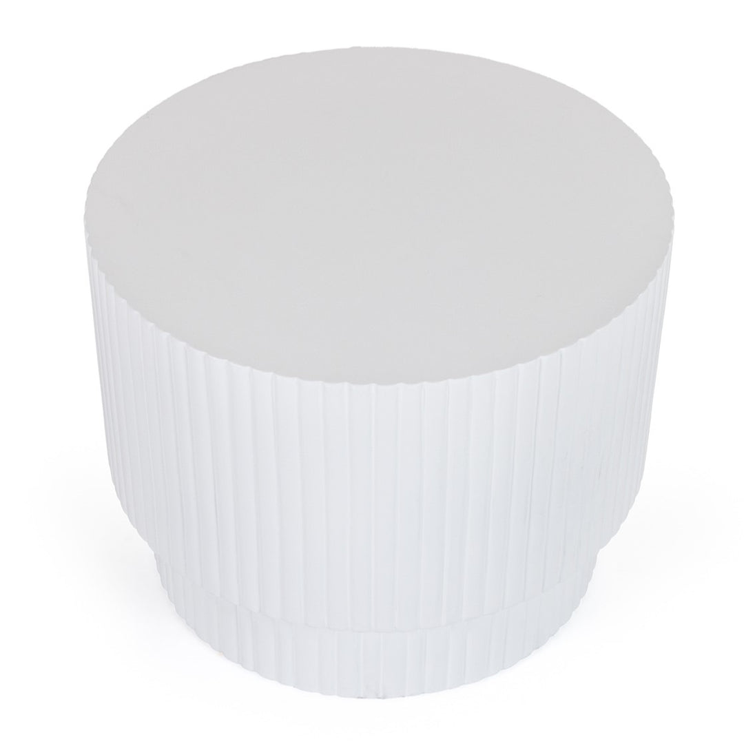 Gruver - Modern White Concrete End Table