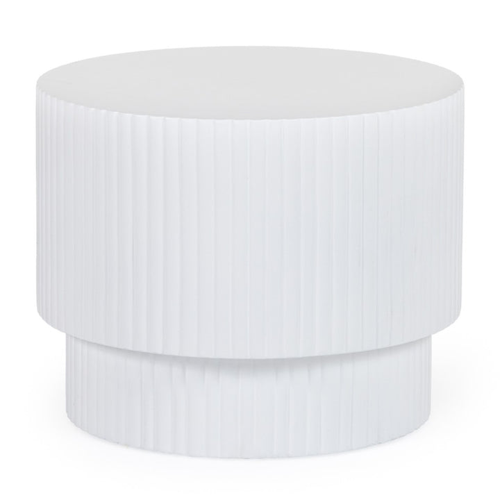 Gruver - Modern White Concrete End Table