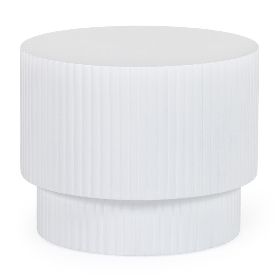 Gruver - Modern White Concrete End Table