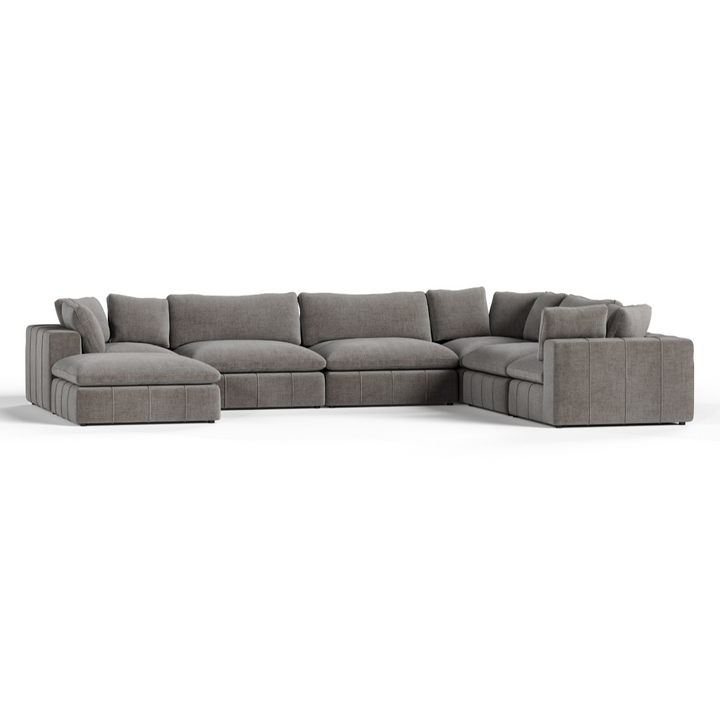 Vicki - Modern Grey Fabric Modular Sectional Sofa-7-Piece Sectional
