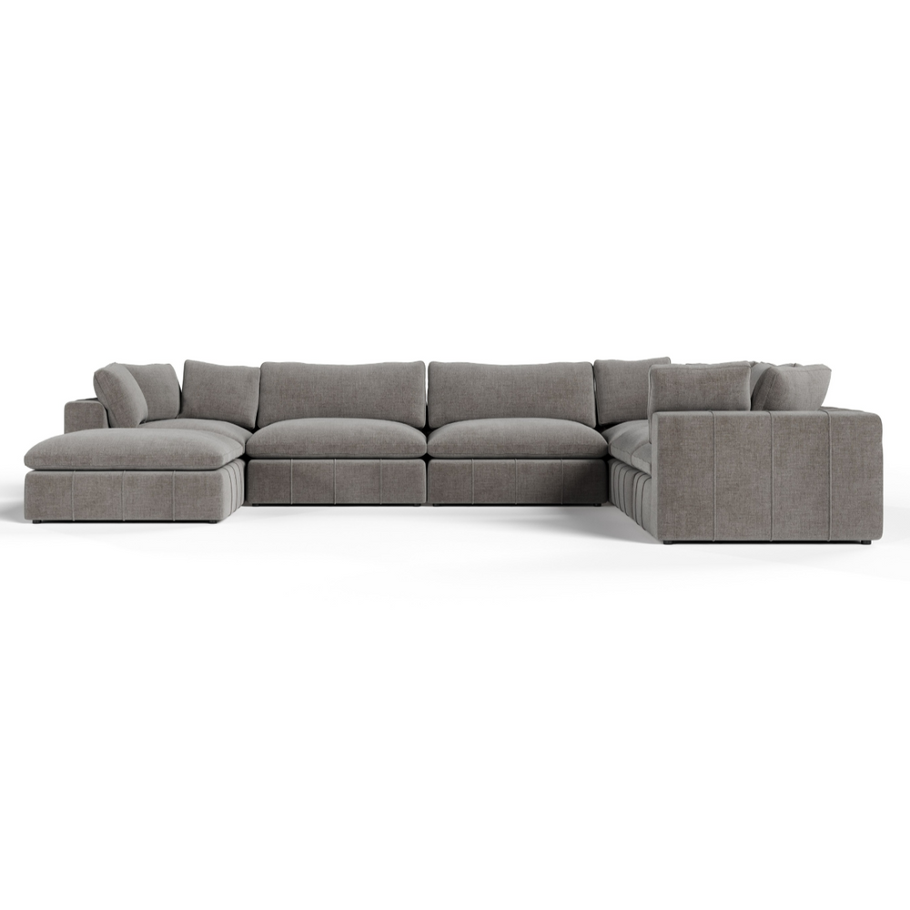 Vicki - Modern Grey Fabric Modular Sectional Sofa-7-Piece Sectional