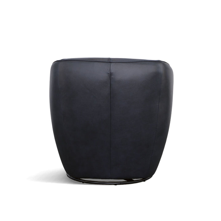 Wade Leather Swivel Chair in Midnight