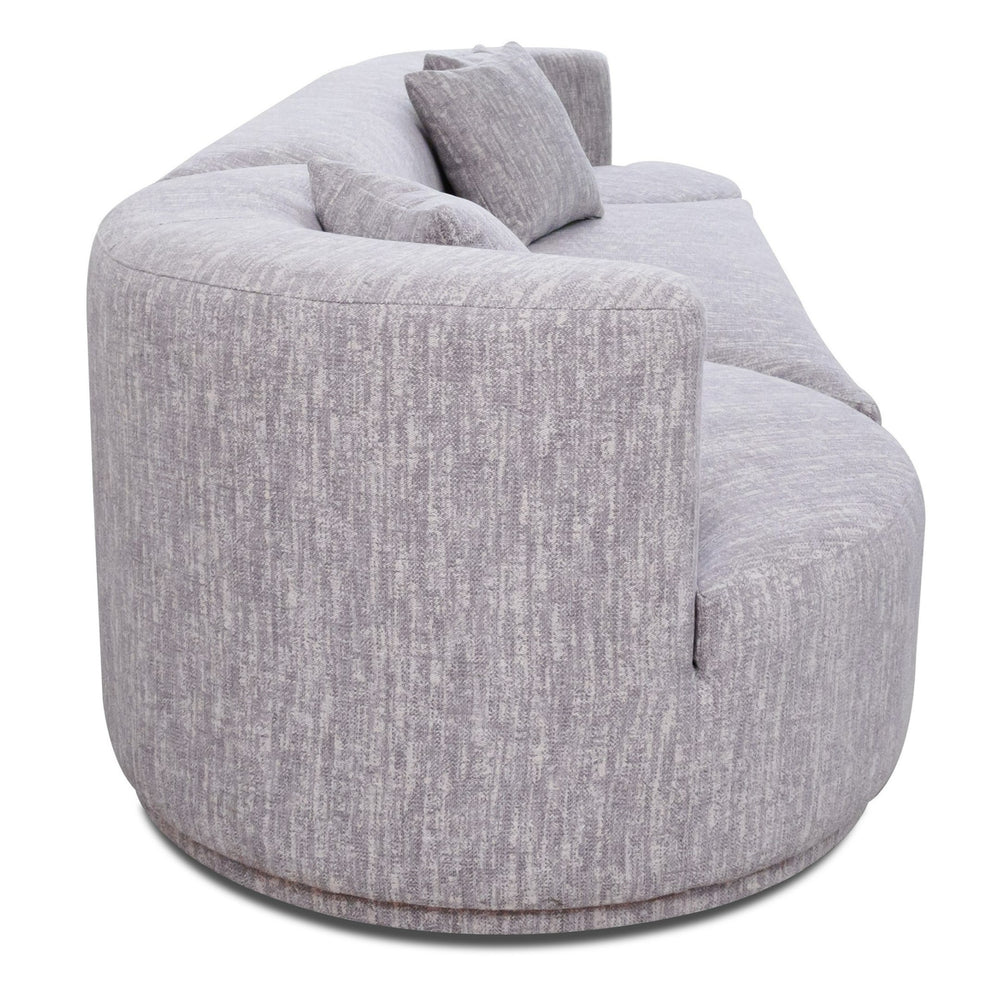 Beau - Modern Light Grey Fabric Sectional Sofa With 2 Swirling Chair - View 3