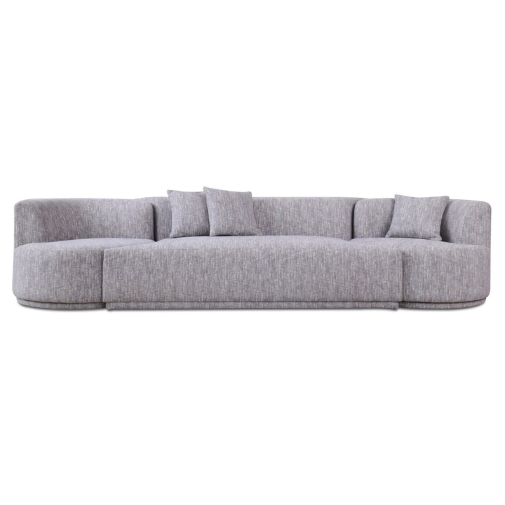 Beau - Modern Light Grey Fabric Sectional Sofa With 2 Swirling Chair
