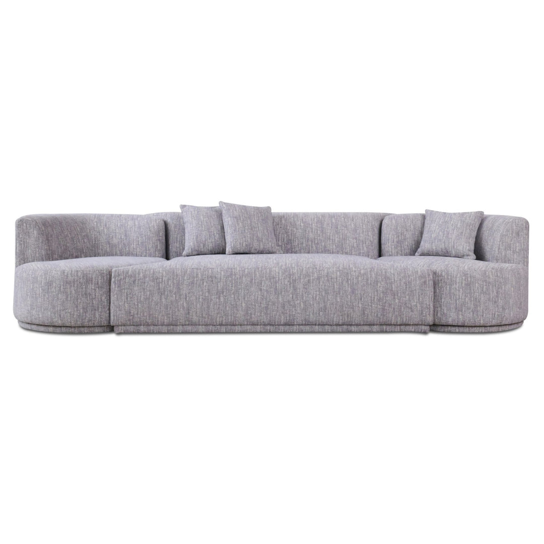 Beau - Modern Light Grey Fabric Sectional Sofa With 2 Swirling Chair