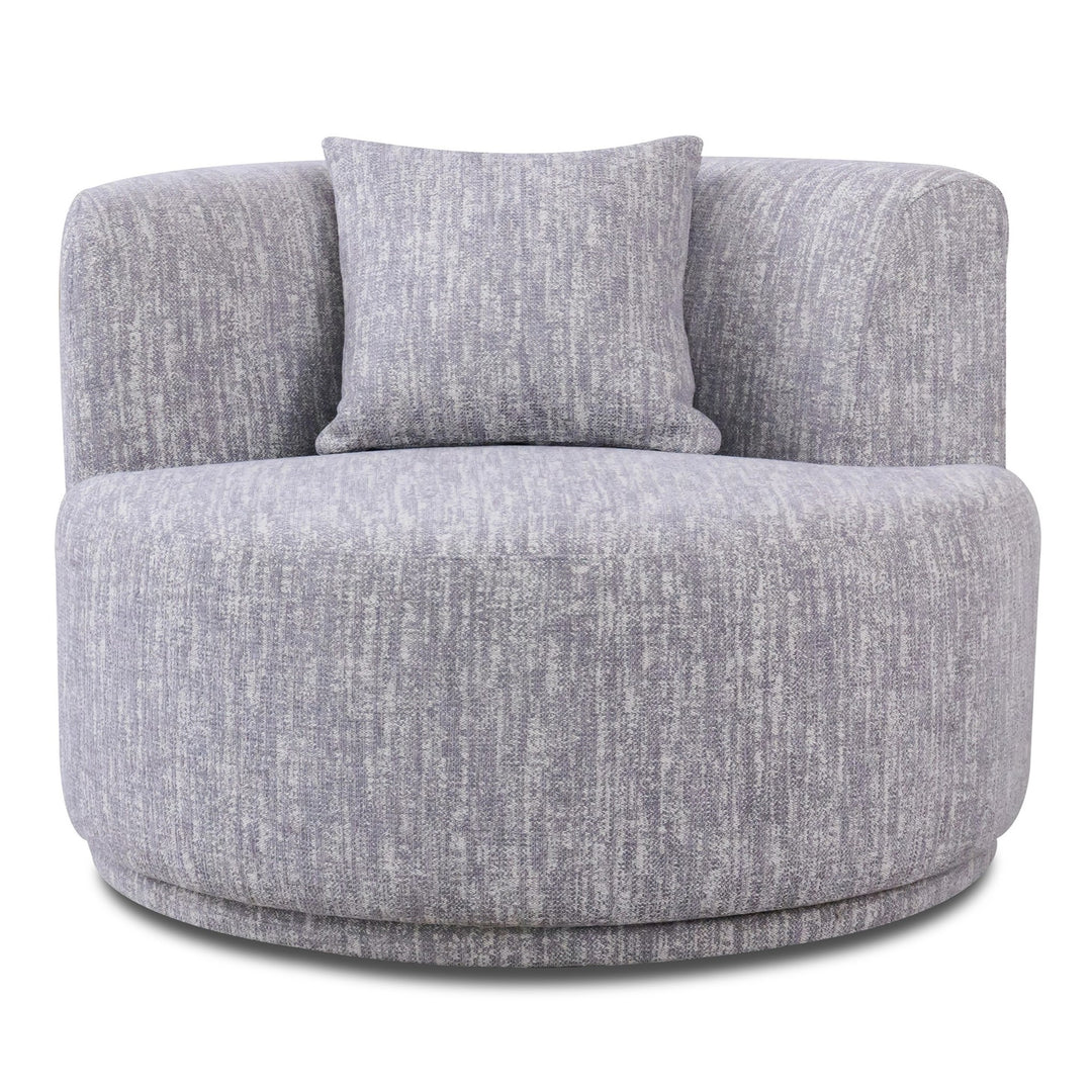 Beau - Modern Light Grey Fabric Sectional Sofa With 2 Swirling Chair