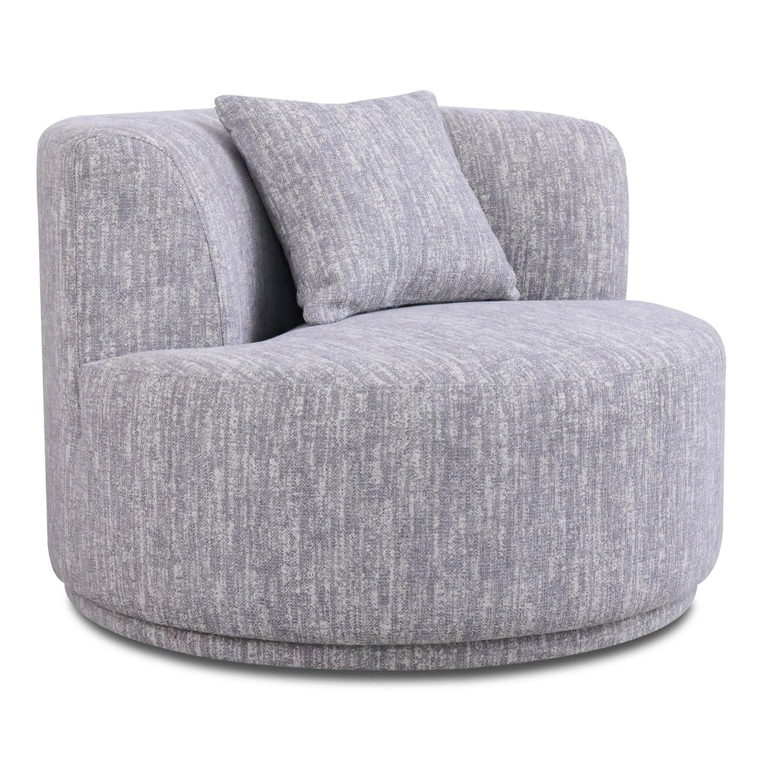 Beau - Modern Light Grey Fabric Sectional Sofa With 2 Swirling Chair