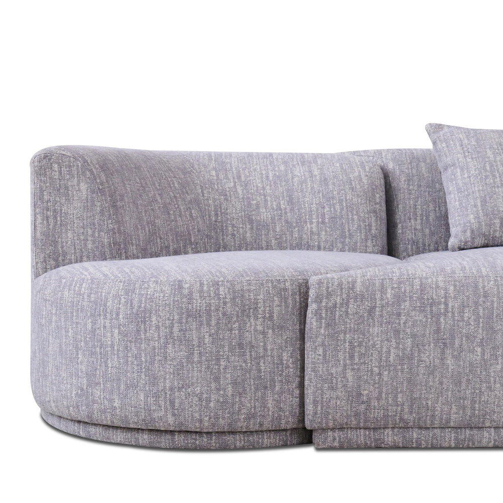 Beau - Modern Light Grey Fabric Sectional Sofa With 2 Swirling Chair - View 8