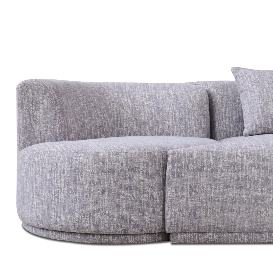 Beau - Modern Light Grey Fabric Sectional Sofa With 2 Swirling Chair