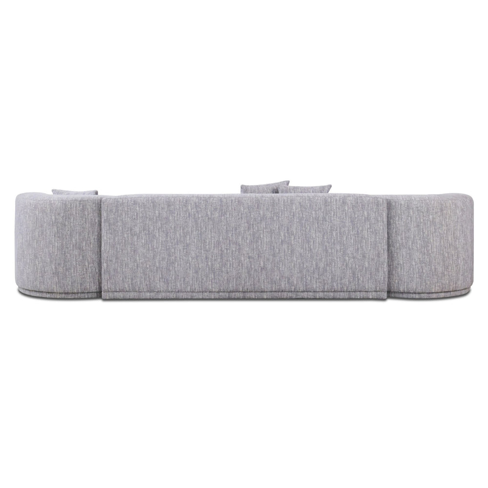 Beau - Modern Light Grey Fabric Sectional Sofa With 2 Swirling Chair - View 4