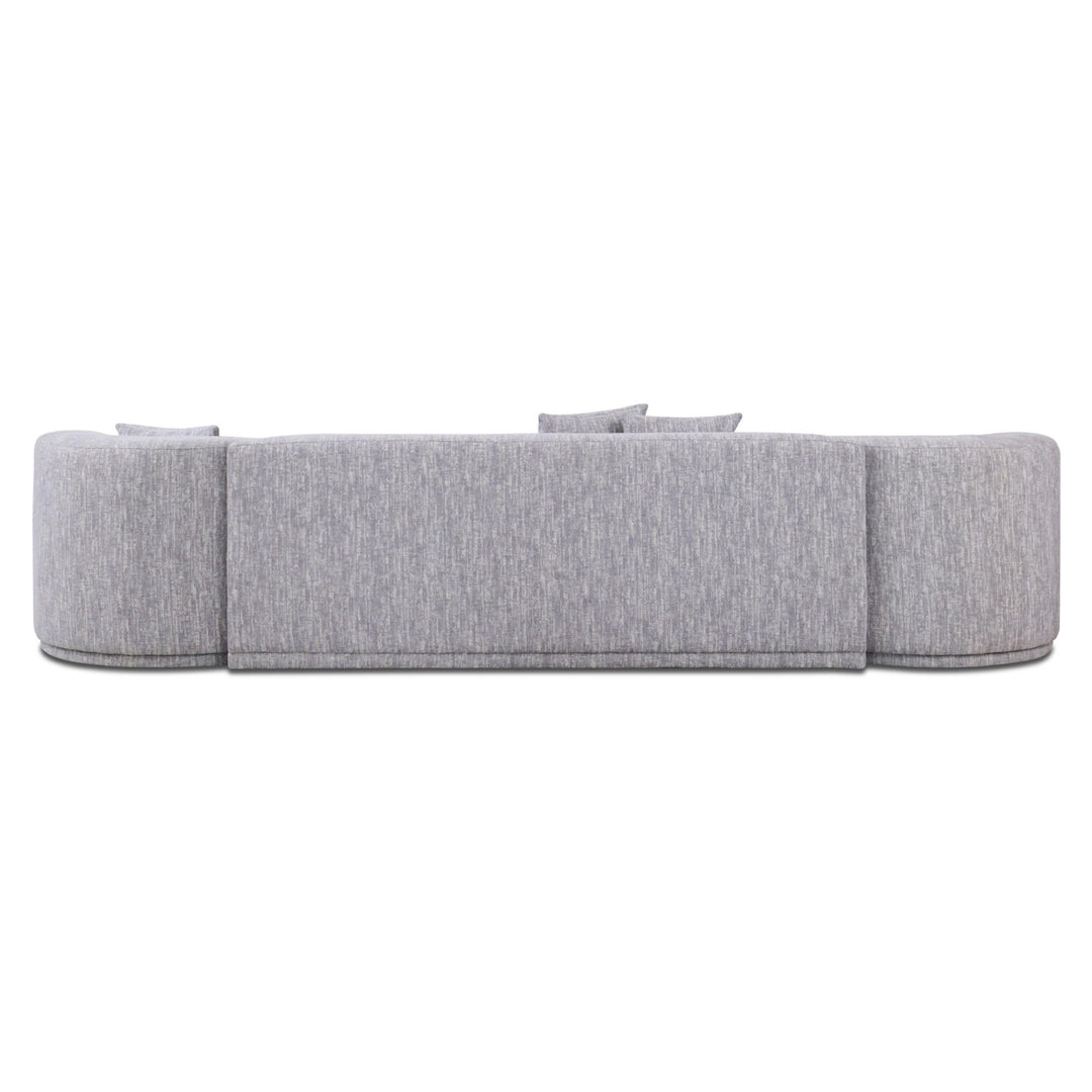Beau - Modern Light Grey Fabric Sectional Sofa With 2 Swirling Chair