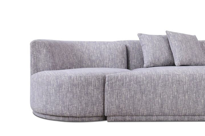 Beau - Modern Light Grey Fabric Sectional Sofa With 2 Swirling Chair