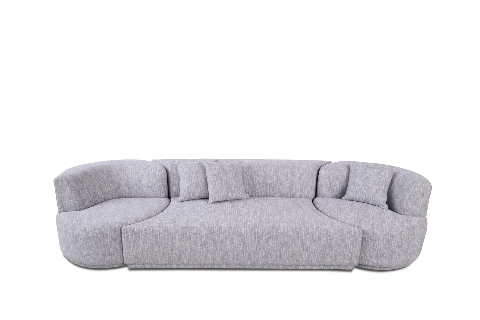 Beau - Modern Light Grey Fabric Sectional Sofa With 2 Swirling Chair