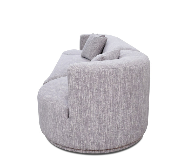 Beau - Modern Light Grey Fabric Sectional Sofa With 2 Swirling Chair