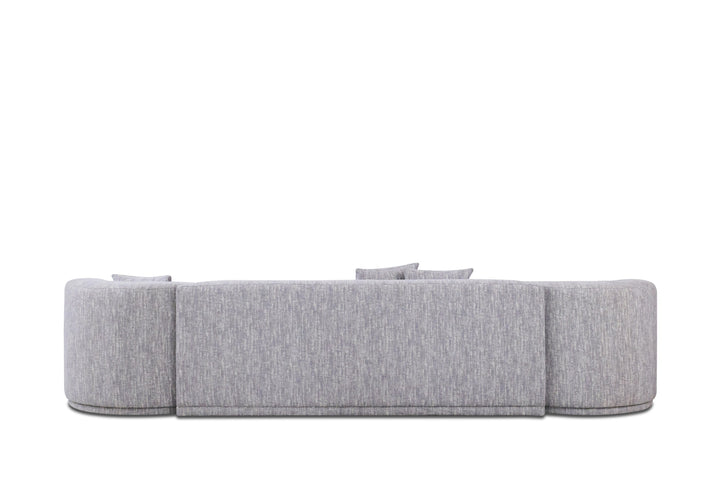 Beau - Modern Light Grey Fabric Sectional Sofa With 2 Swirling Chair