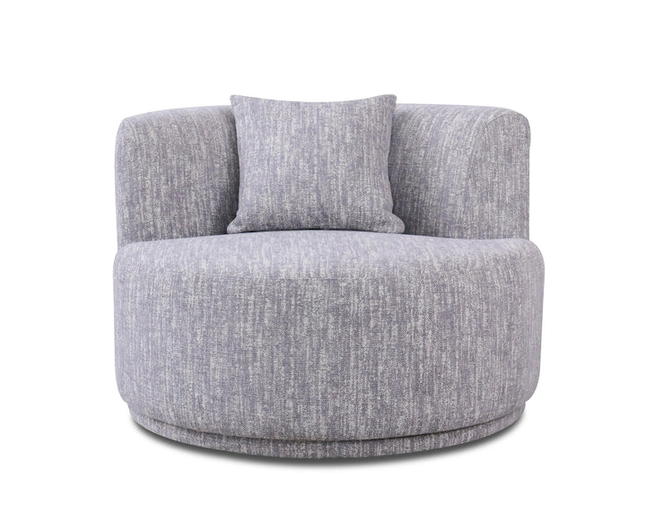 Beau - Modern Light Grey Fabric Sectional Sofa With 2 Swirling Chair