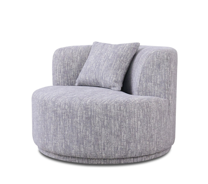 Beau - Modern Light Grey Fabric Sectional Sofa With 2 Swirling Chair