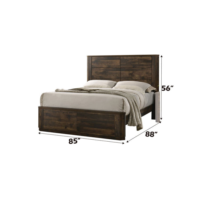 Elettra - Eastern King Bed - Rustic Walnut