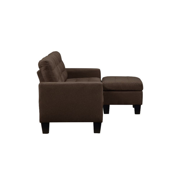 Earsom - Reversible Sofa & Ottoman - Brown Linen