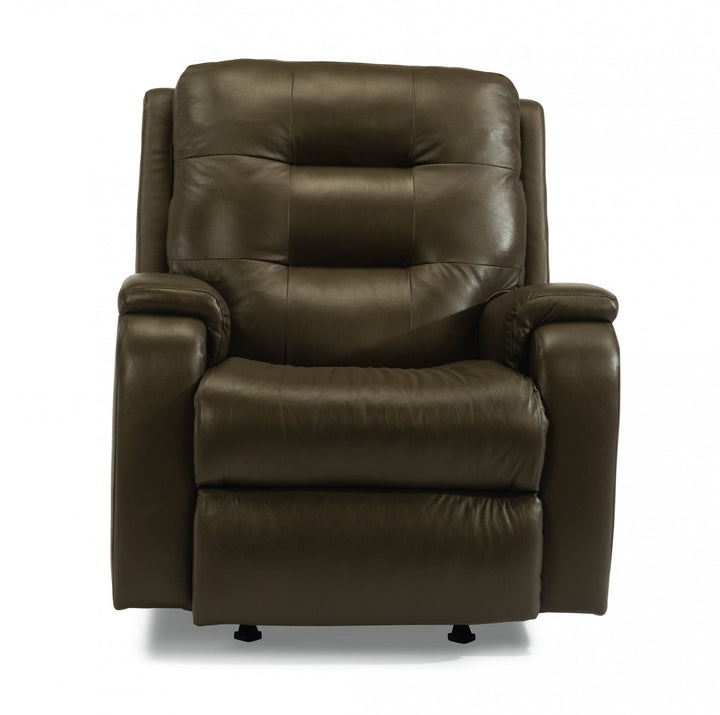 Flexsteel Arlo Leather Power Recliner with Power Headrest &amp; Lumbar Support
