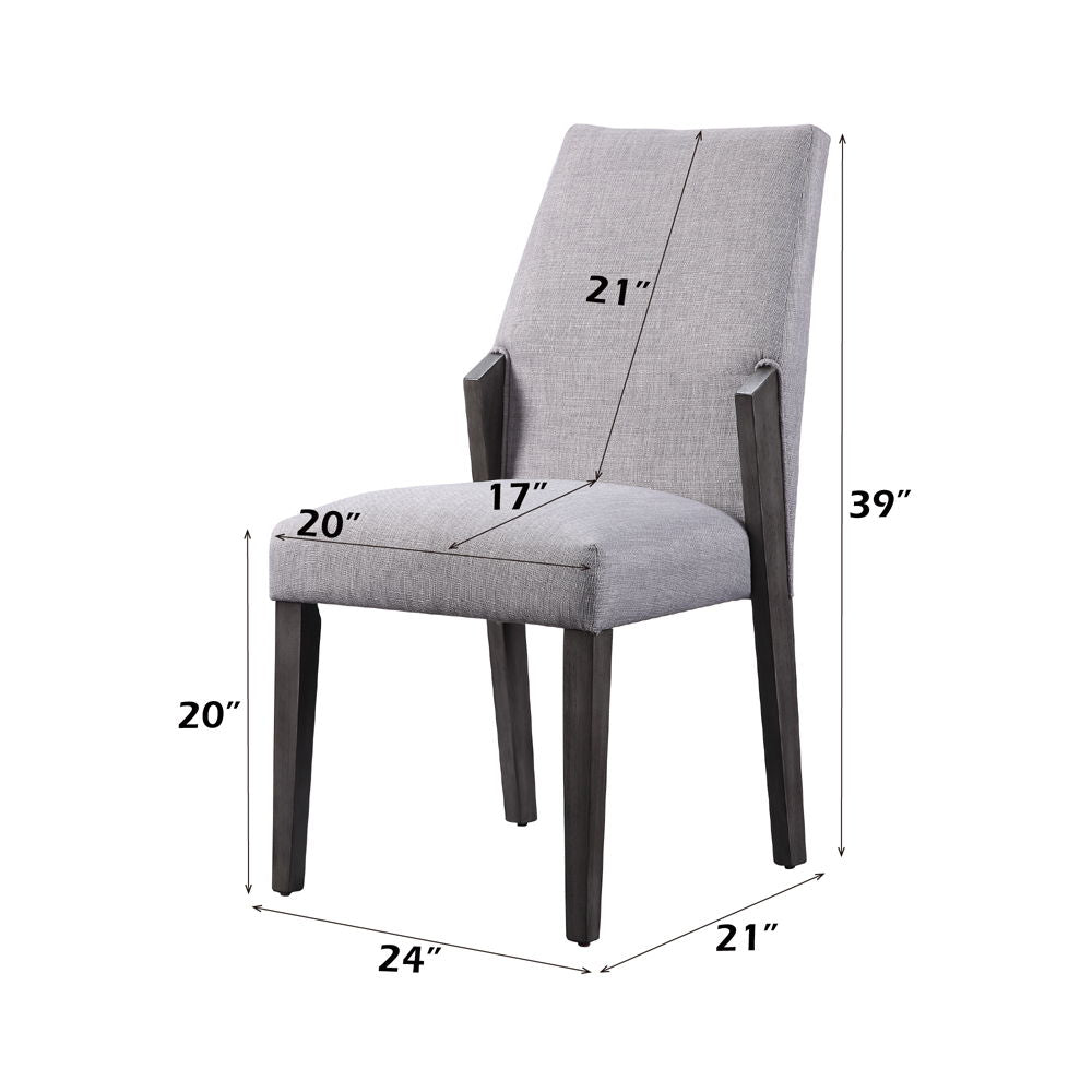 Belay - Side Chair Set of 2) - Gray Fabric & Gray Oak