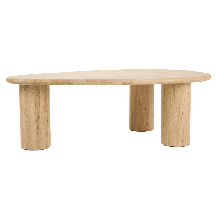 Gracemont - Modern Travertine Marble Freeform Coffee Table