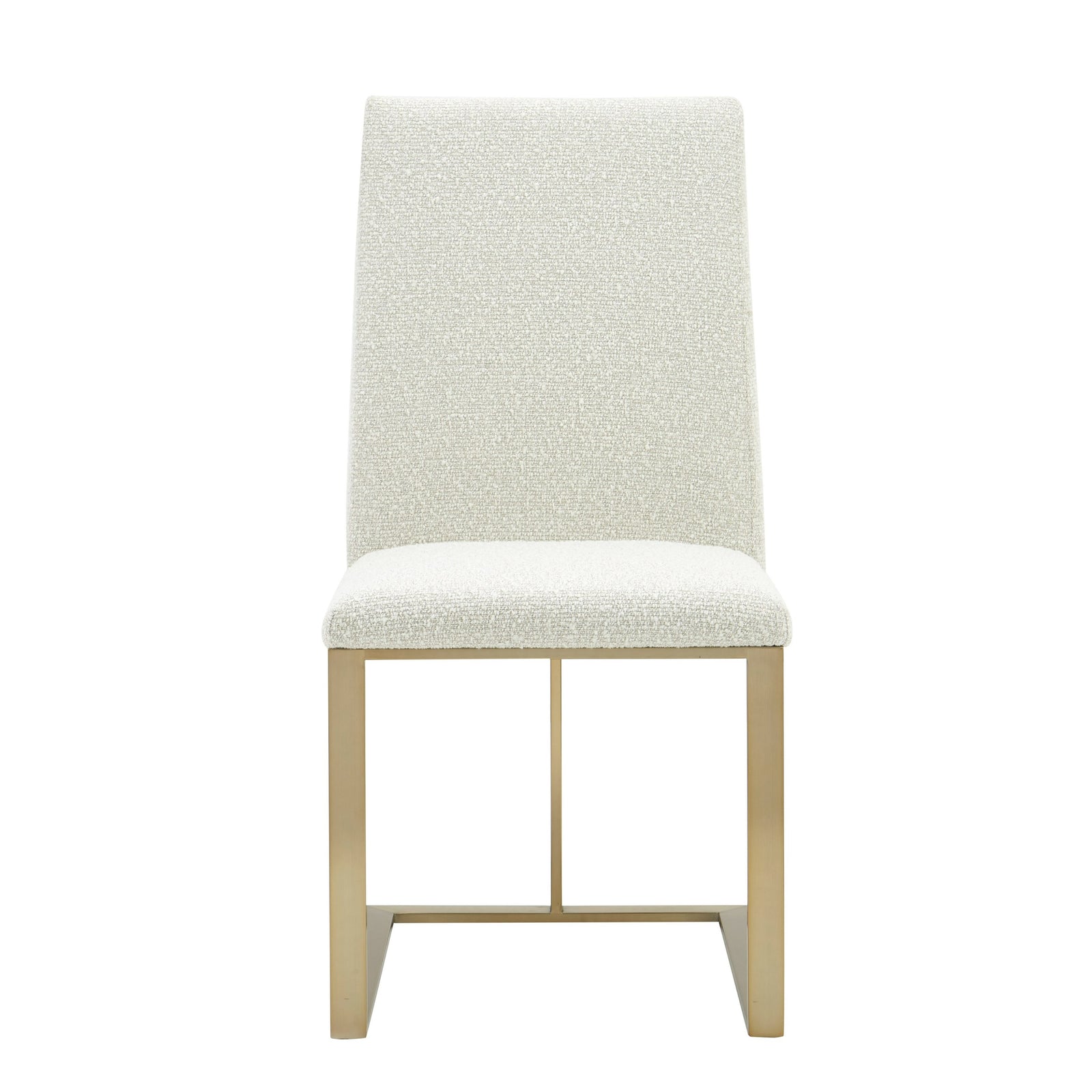 Frankie - Modern Off-White Fabric  Antique Brass Dining Chair