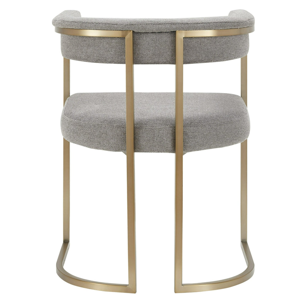 Byron - Modern Grey Fabric + Antique Brass Dining Chair - View 4