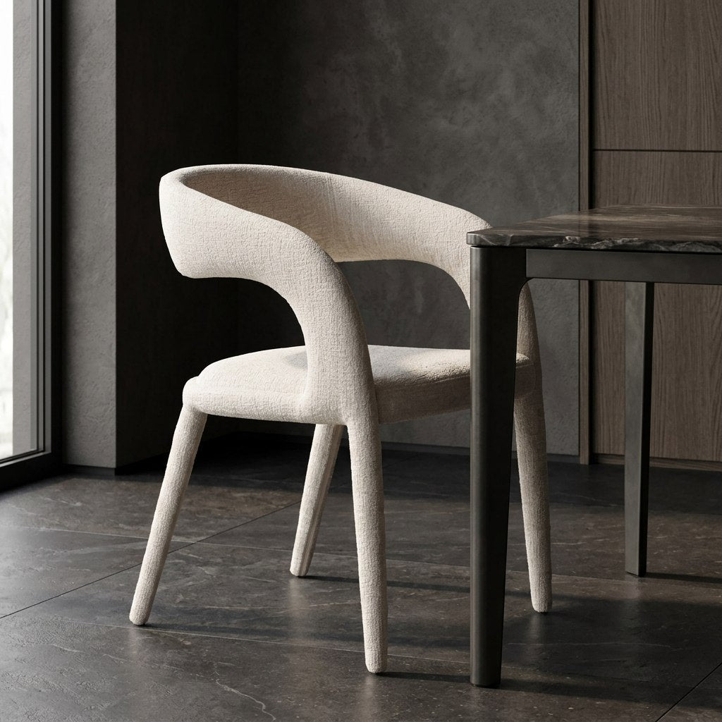 Faerron - Modern Light Grey Fabric Dining Chair