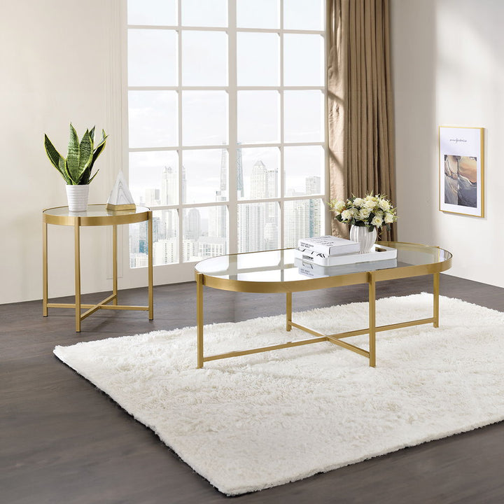 Charrot - End Table - Clear Glass Top & Gold
