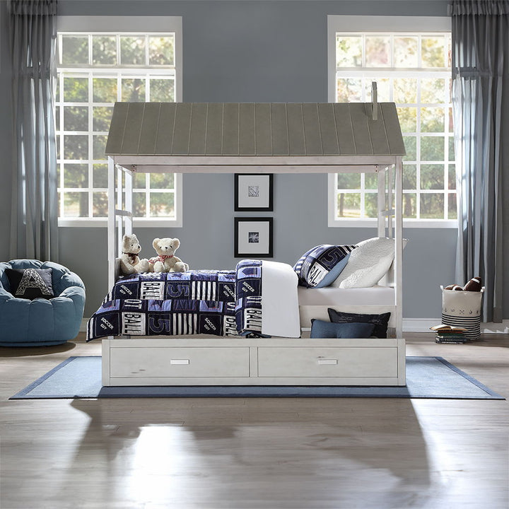 ACME Furniture Tree House II Twin Bed Weathered White & Washed Gray