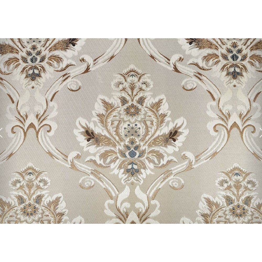 Danae - Loveseat With 5 Pillows - Fabric, Champagne & Gold