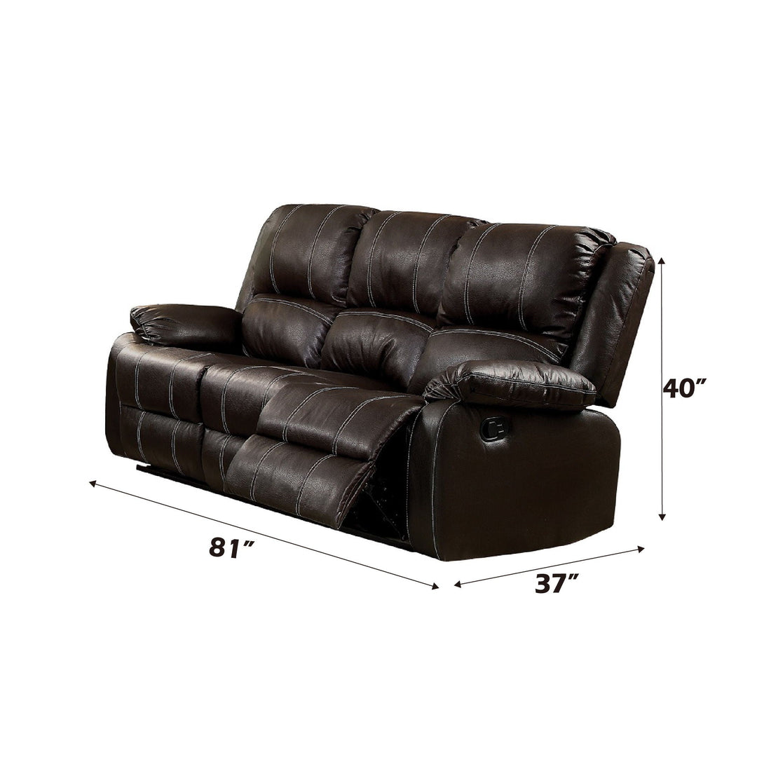 Zuriel - Synthetic Leather Recliner Sofa - Brown