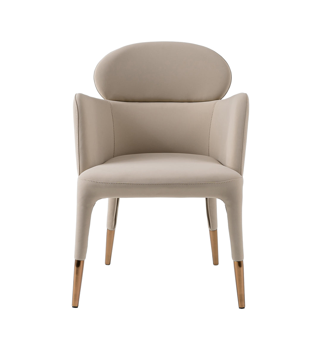 Shannon - Modern Beige Vegan Leather + Rosegold Dining Chair