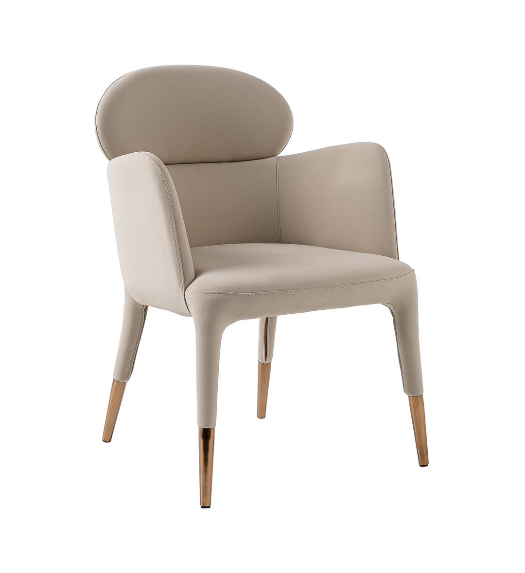 Shannon - Modern Beige Vegan Leather + Rosegold Dining Chair
