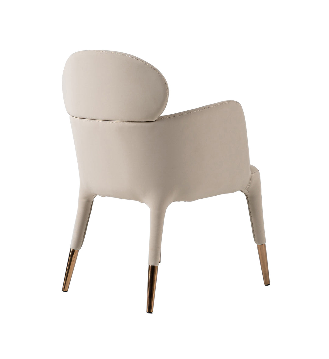 Shannon - Modern Beige Vegan Leather + Rosegold Dining Chair