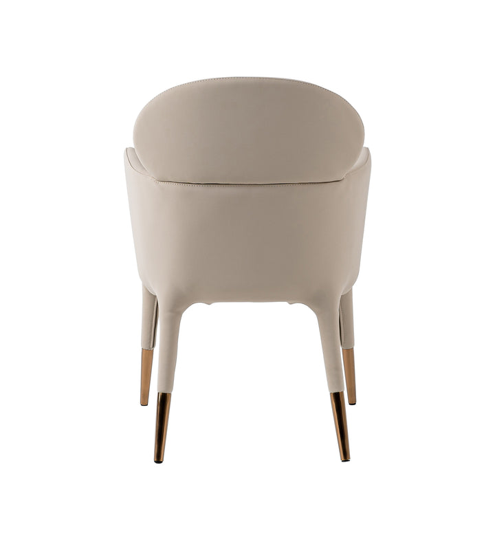 Shannon - Modern Beige Vegan Leather + Rosegold Dining Chair