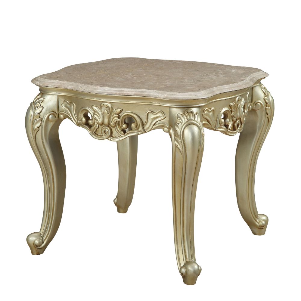 Gorsedd End Table with Marble Top