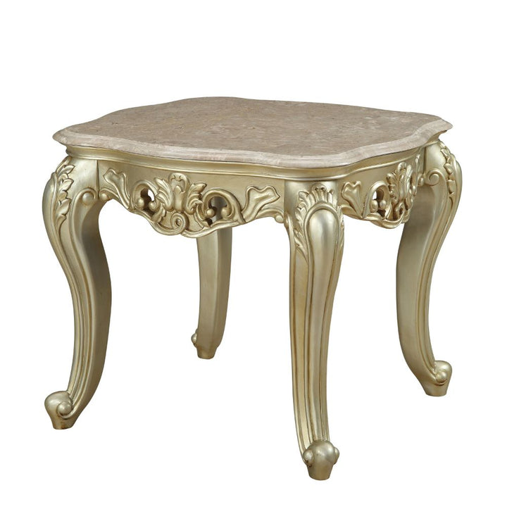 Gorsedd End Table with Marble Top