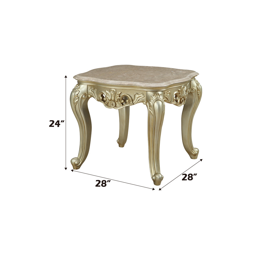 Gorsedd End Table with Marble Top