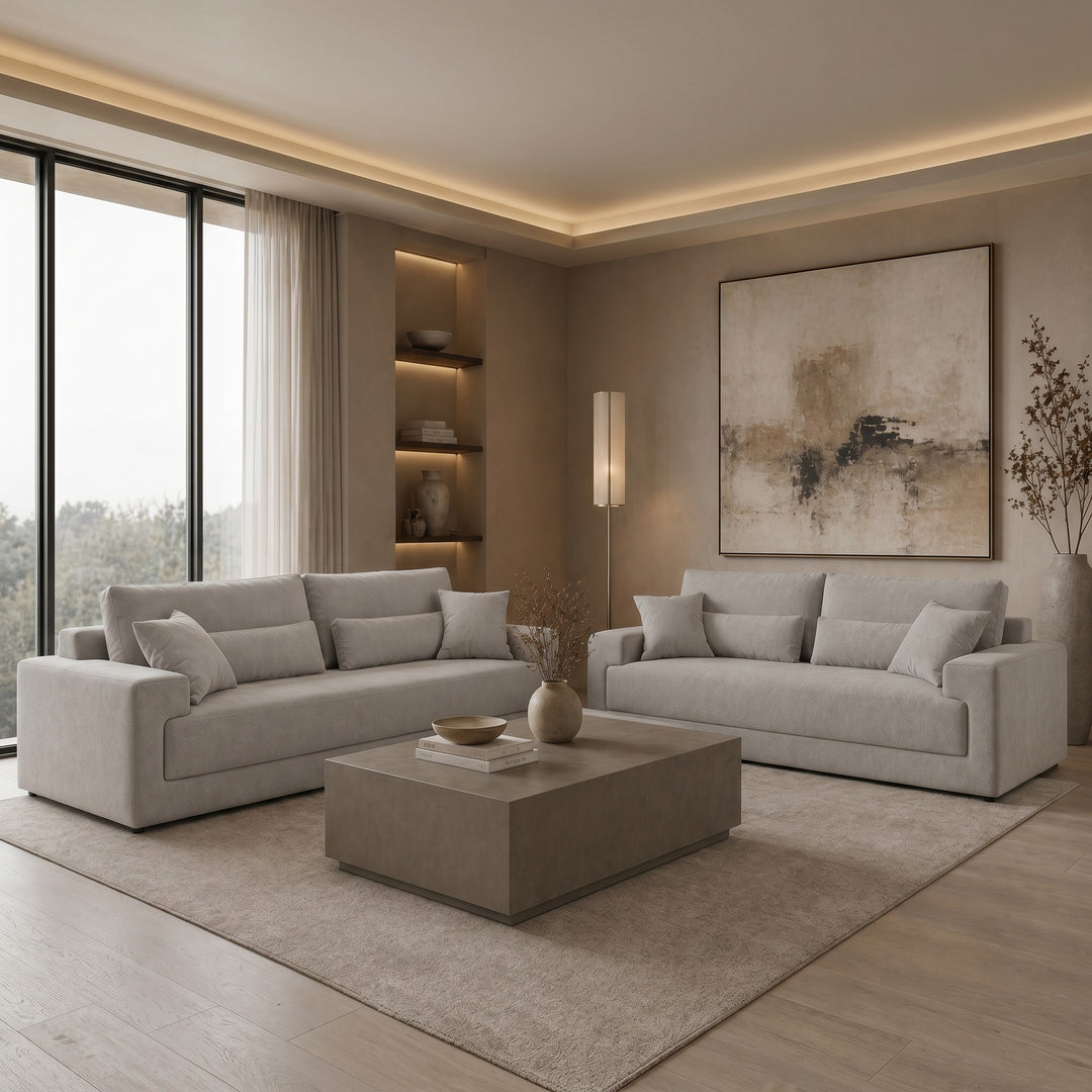 Loki - Modern Grey Fabric 4-Seat Sofa